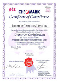 Premier Carriers Accrediation - ISO:9001 Quality Certification