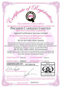 Premier Carriers Accrediation - ISO 9001: Quality